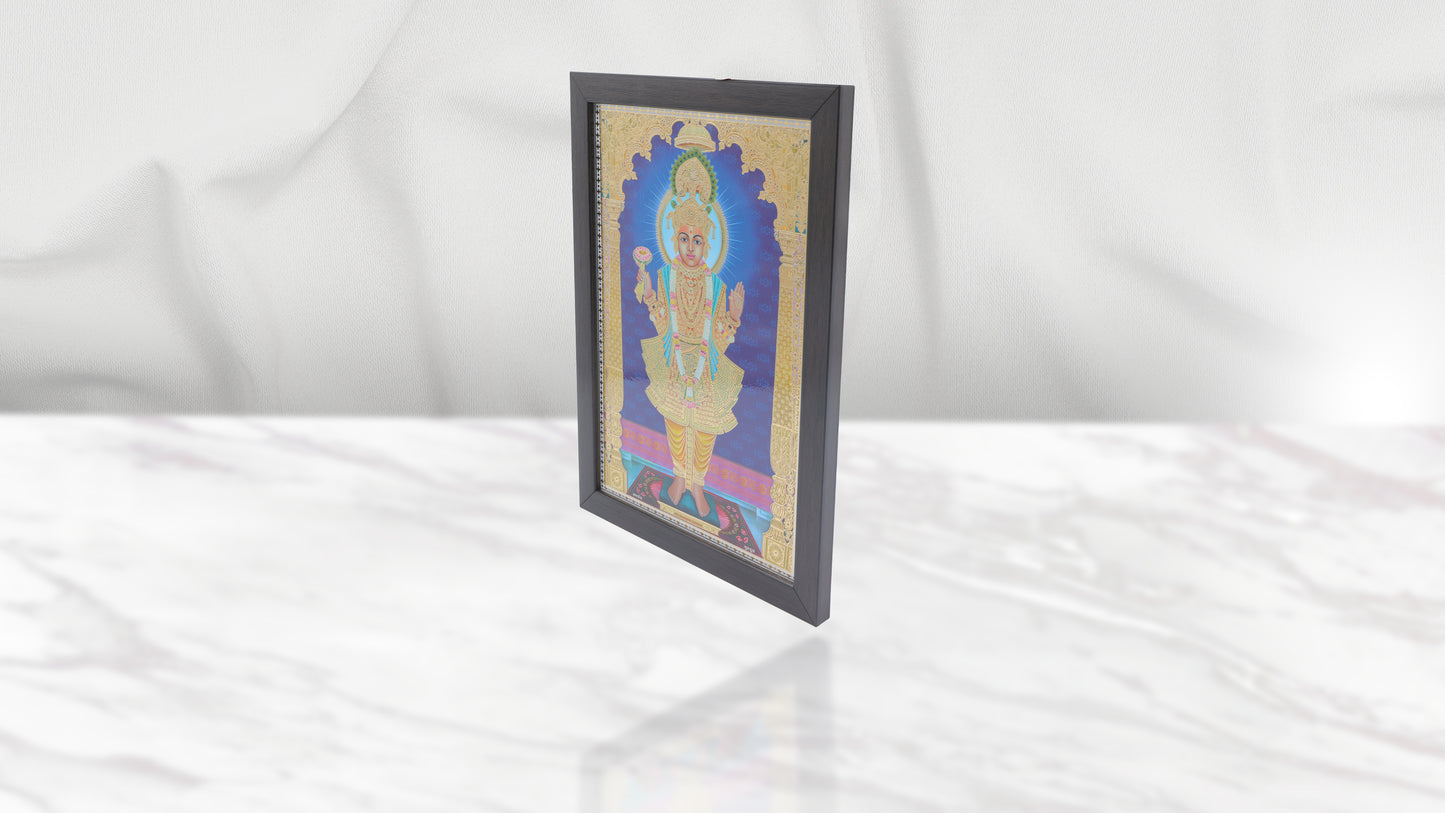 Sadhu Ashram Photo Frem Murti - Swaminarayan Bhagwan Photo Frem Murti (8 x 10 Inch)