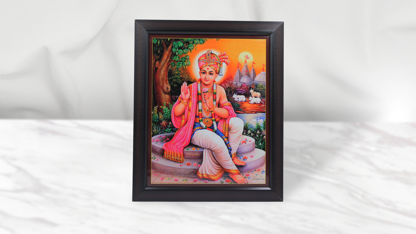 Fareni Maharaj Photo Frem Murti - Swaminarayan Bhagwan Photo Frem Murti (16 x 21 Inch)