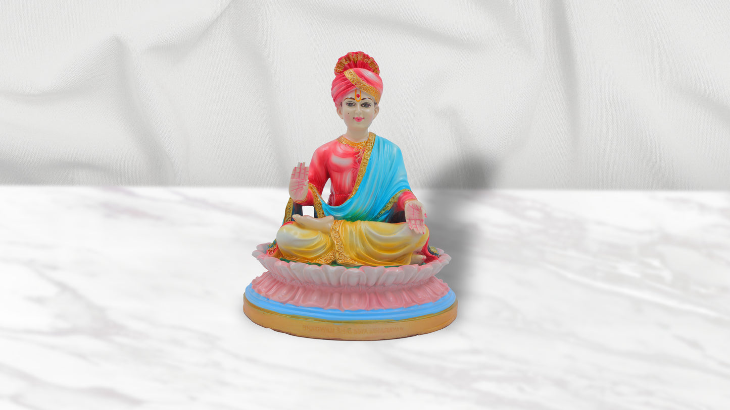 Sitting Murti of Swaminarayan Bhagwan Fiber Murti (7.8 Inch)