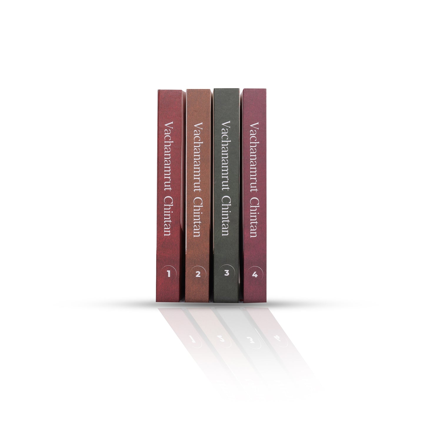 Four books titled 'Vachanamrut Chintan' on a white background