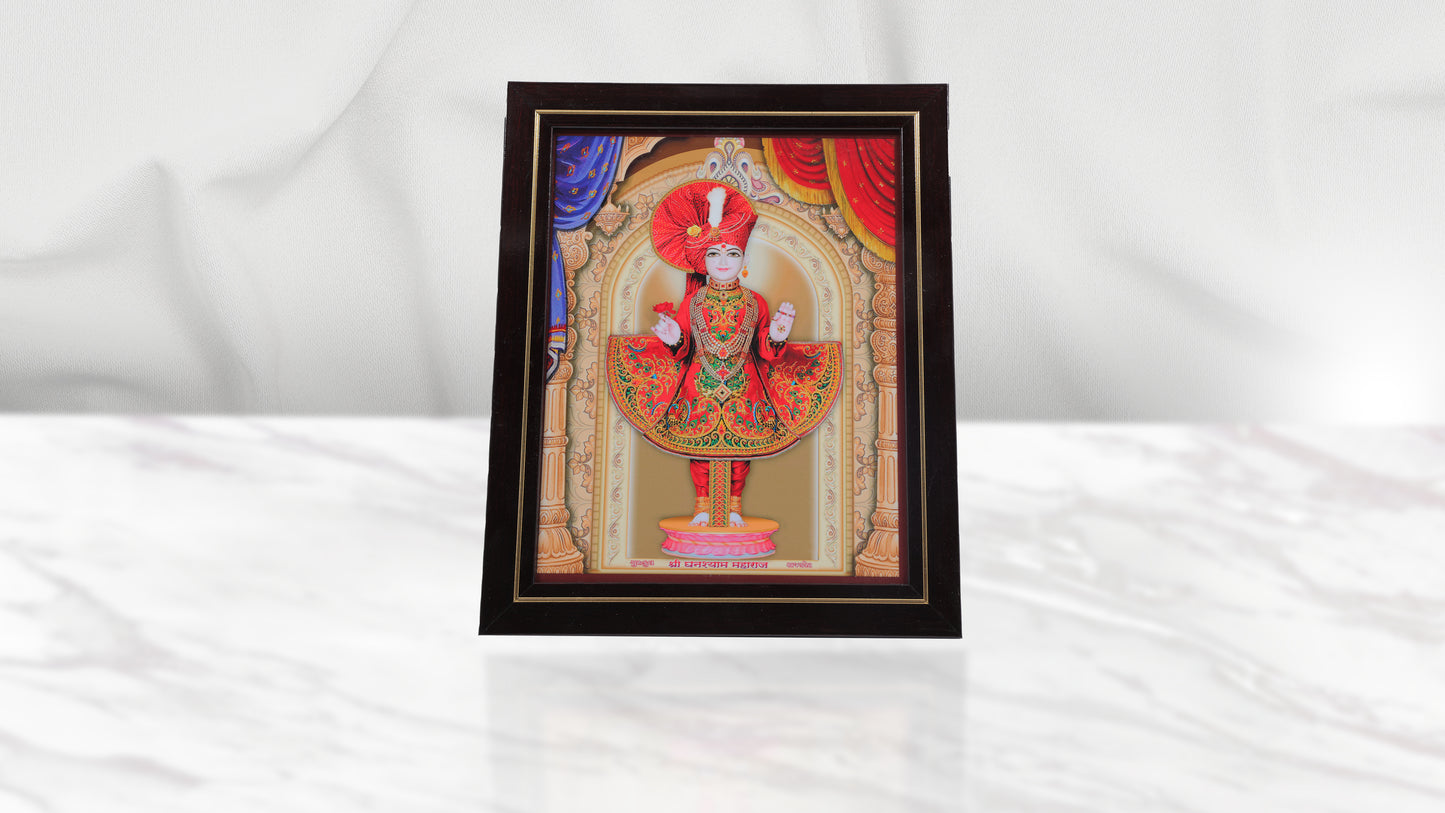 Ghanshyam Maharaj Photo Frem Murti - Swaminarayan Bhagwan Photo Frem Murti (8 x 10 Inch)