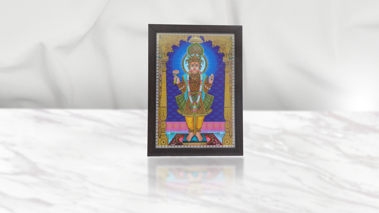 Sadhu Ashram Photo Frem Murti - Swaminarayan Bhagwan Photo Frem Murti (8 x 10 Inch)