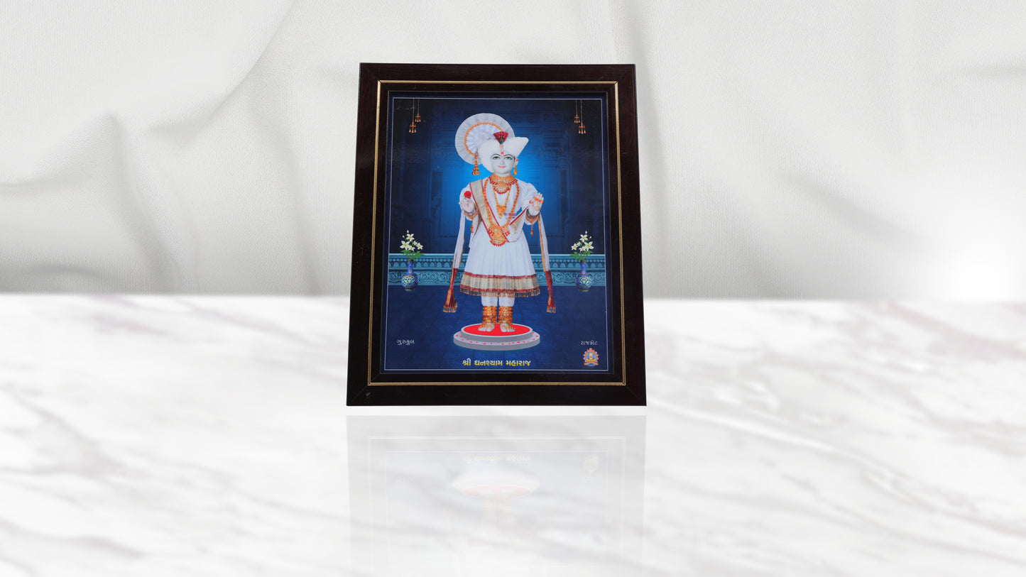 Rajkot Gurukul Ghanshyam Maharaj Photo Frem Murti - Swaminarayan Bhagwan Photo Frem Murti (8 x 10 Inch)