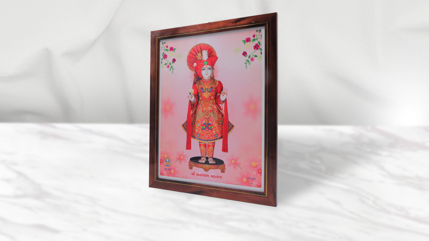 Ghanshyam Maharaj Photo Frem Murti - Swaminarayan Bhagwan Photo Frem Murti (12 x 15 Inch)
