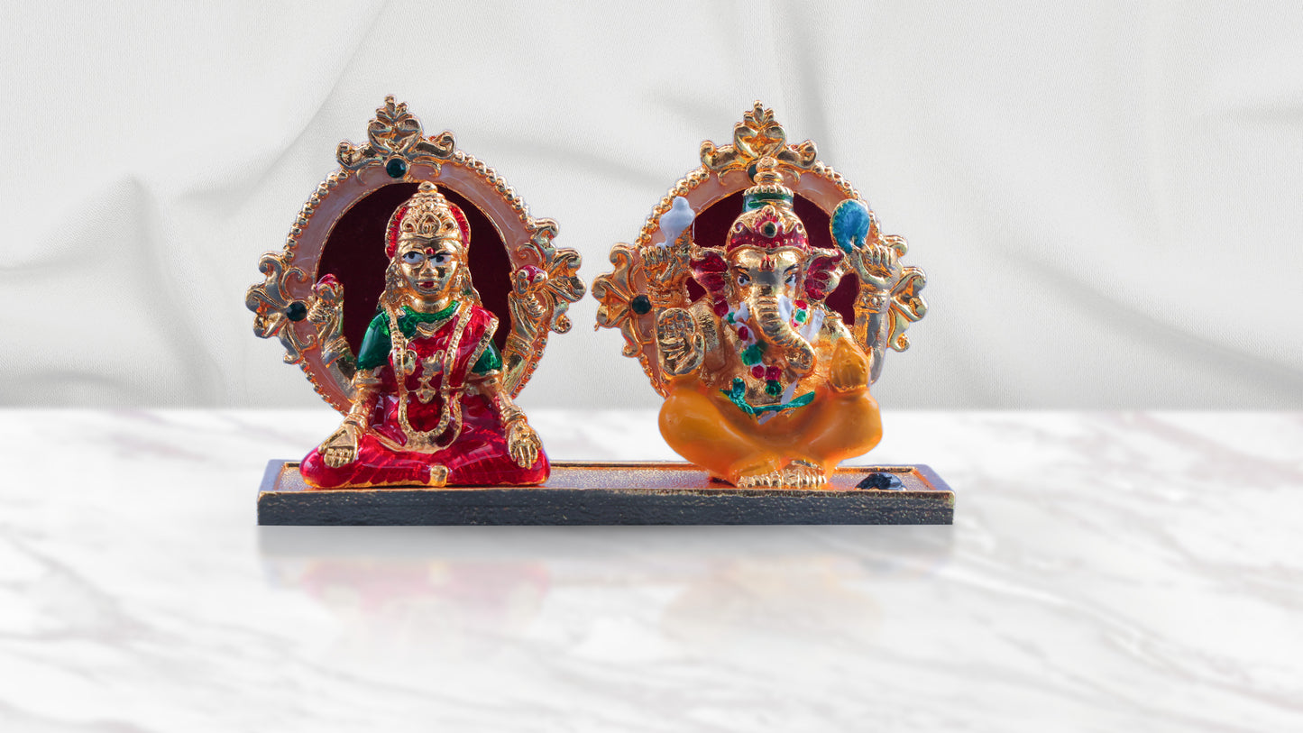 Ganeshji Lakshmiji Panchdhatu Murti - Ganpati Laxmi Murti