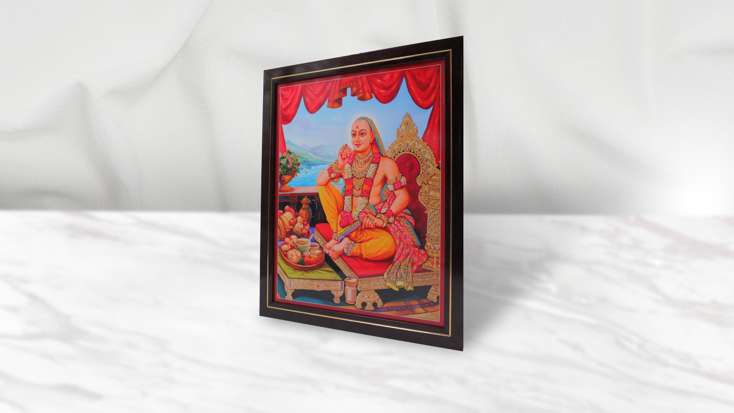 Jamta Maharaj Photo Frem Murti - Swaminarayan Bhagwan Photo Frem Murti (12 x 15 Inch)