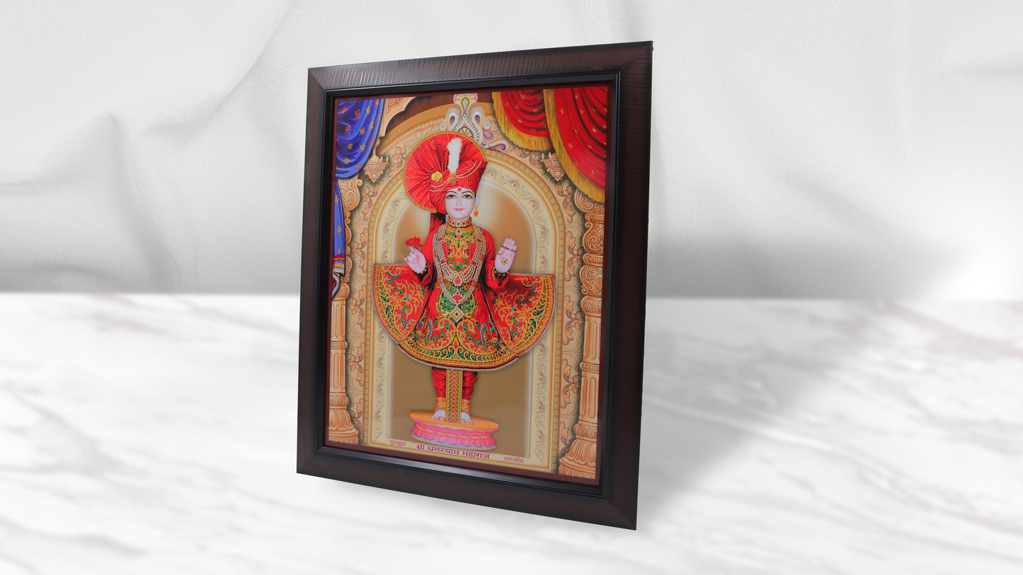 Ghanshyam Maharaj Photo Frem Murti - Swaminarayan Bhagwan Photo Frem Murti (16 x 21 Inch)