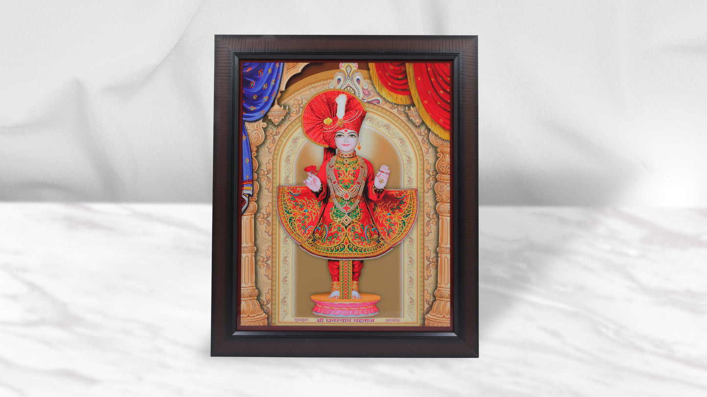 Ghanshyam Maharaj Photo Frem Murti - Swaminarayan Bhagwan Photo Frem Murti (16 x 21 Inch)