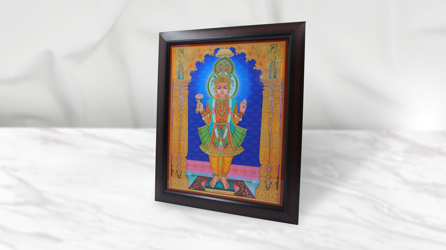 Sadhu Ashram Photo Frem Murti - Swaminarayan Bhagwan Photo Frem Murti (16 x 21 Inch)