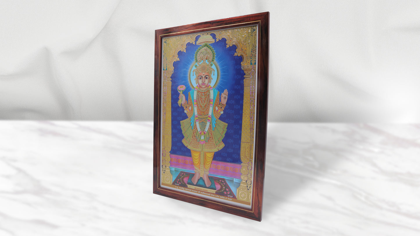 Sadhu Ashram Photo Frem Murti - Swaminarayan Bhagwan Photo Frem Murti (12 x 18 Inch)