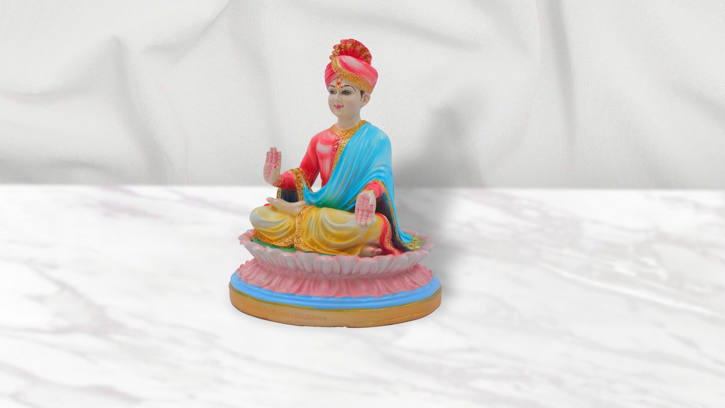 Sitting Murti of Swaminarayan Bhagwan Fiber Murti (7.8 Inch)