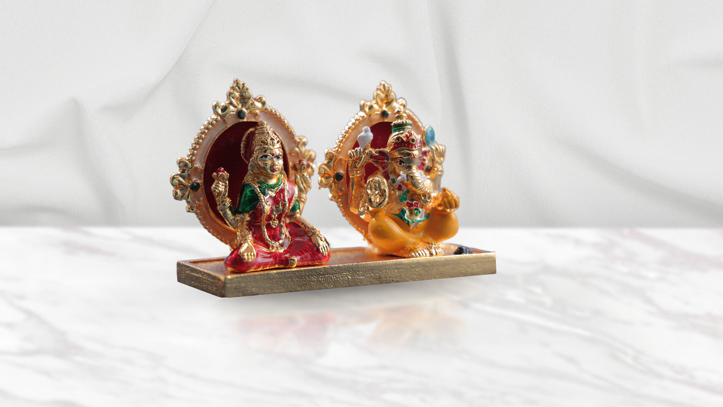 Ganeshji Lakshmiji Panchdhatu Murti - Ganpati Laxmi Murti