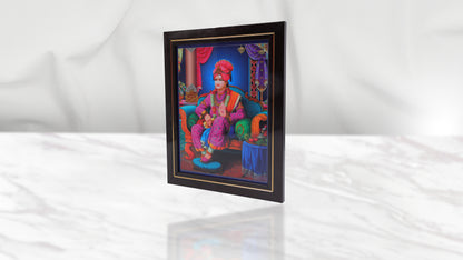 Sitting Maharaj Photo Frem Murti - Swaminarayan Bhagwan Photo Frem Murti (8 x 10 Inch)