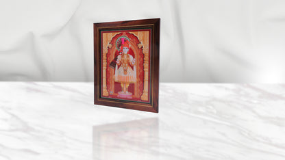 Rajkot Gurukul Ghanshyam Maharaj Photo Frem Murti - Swaminarayan Bhagwan Photo Frem Murti (8 x 10 Inch)