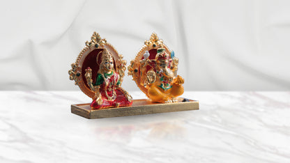 Ganeshji Lakshmiji Panchdhatu Murti - Ganpati Laxmi Murti